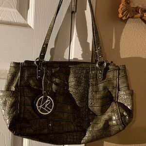 Stylish Faux Crocodile Pattern Handbag